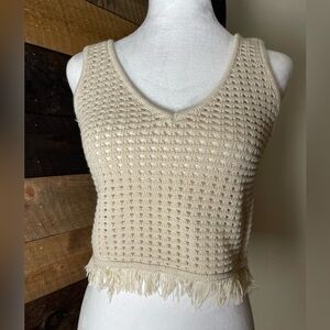 Miou Muse Arizona Sunset Crochet Beige Top Size Small New!